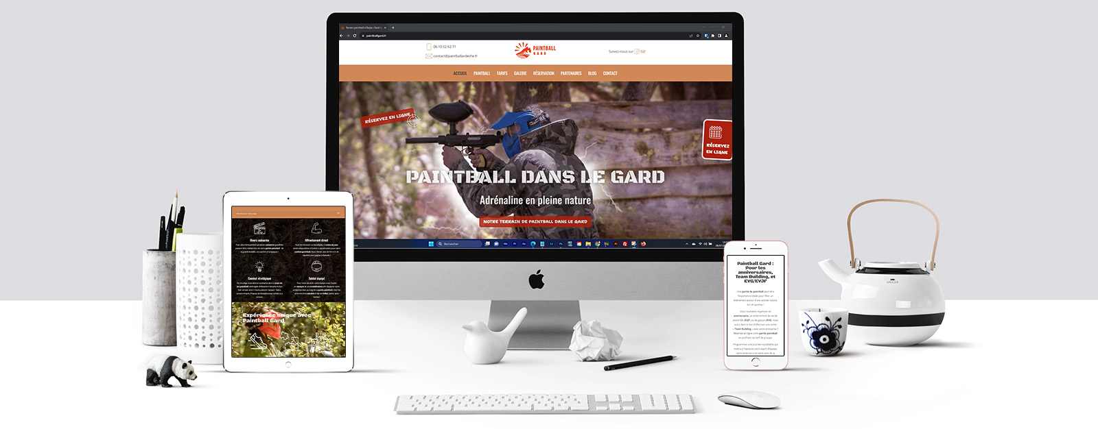 L'agence Index LD a travaillé sur la réalisation du site internet de Paintball Gard et de sa réservation en ligne