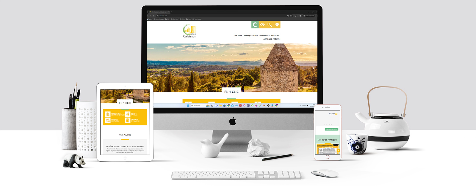 Le site internet de la "Mairie de Calvisson" dans le Gard réalisé par Index LD