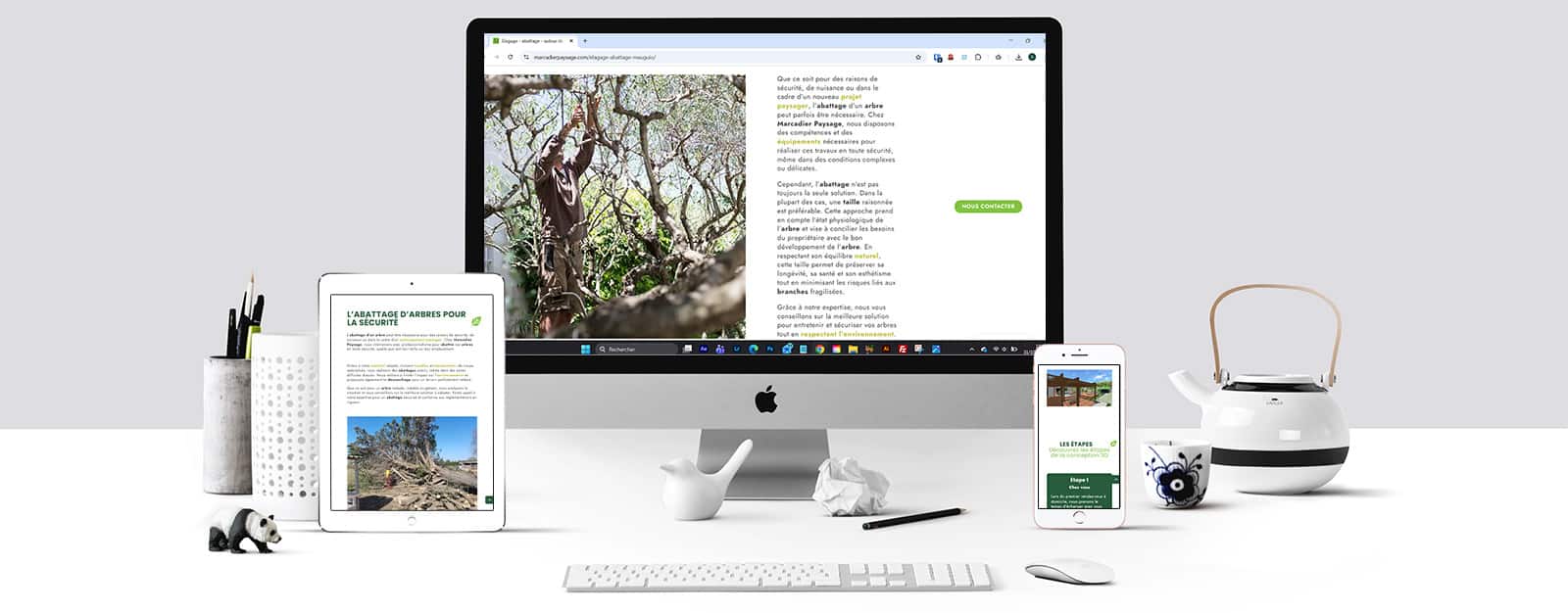Site internet Marcadier Paysage réalisé par notre agence web Index LD