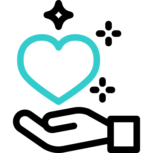 Icone représentant une main et un coeur