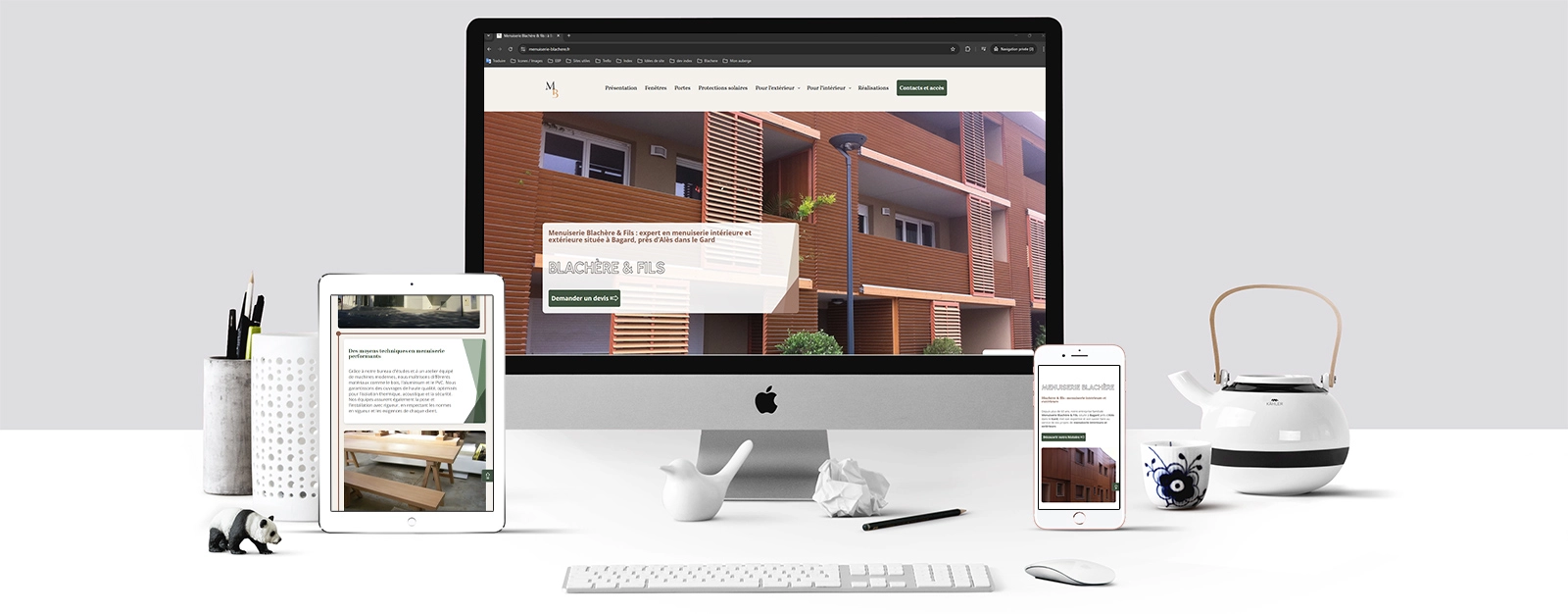 Réalisation du site internet de la Menuiserie Blachère & fils à Bagard dans le Gard