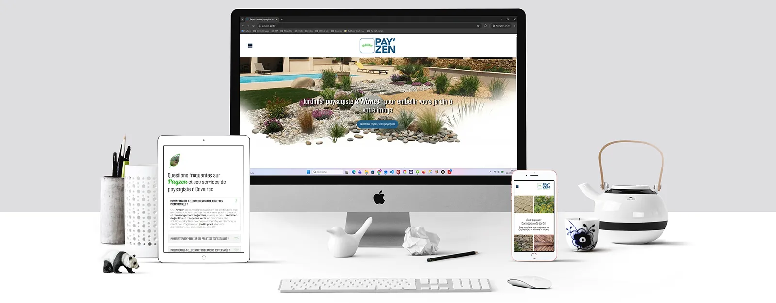 Ecrans présentant le site internet de Payzen réalisé par Index LD